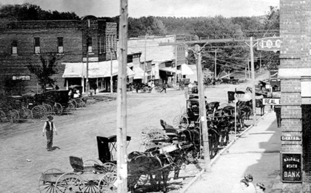 Main Street, Baldwin City, KS (1911). [source](http://www.legendsofkansas.com/baldwincity.html)