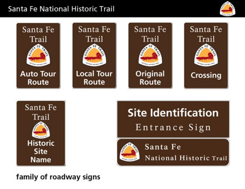 Follow these signs for information along the Santa Fe Trail. [source](https://www.nps.gov/safe/planyourvisit/directions.htm)