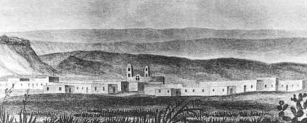 San Miguel del Vado, as drawn in the 1840s